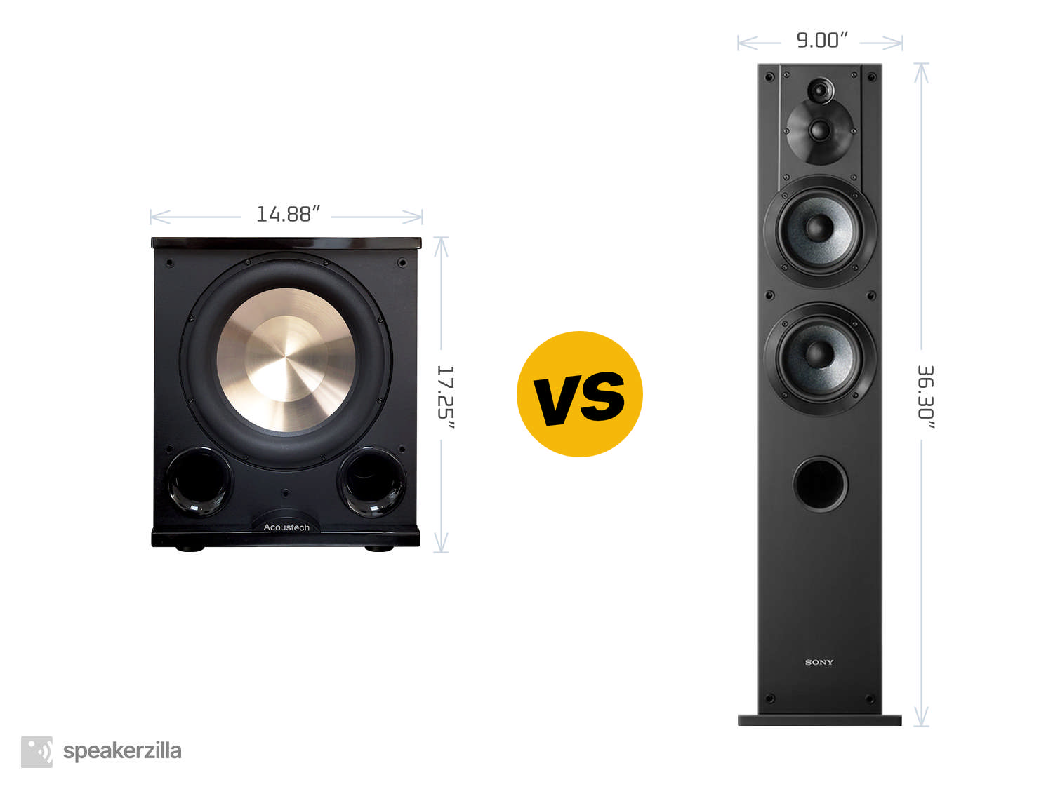 Bic Acoustech PL-200 II Subwoofer  vs. Sony SSCS3 3-Way Tower Speakers