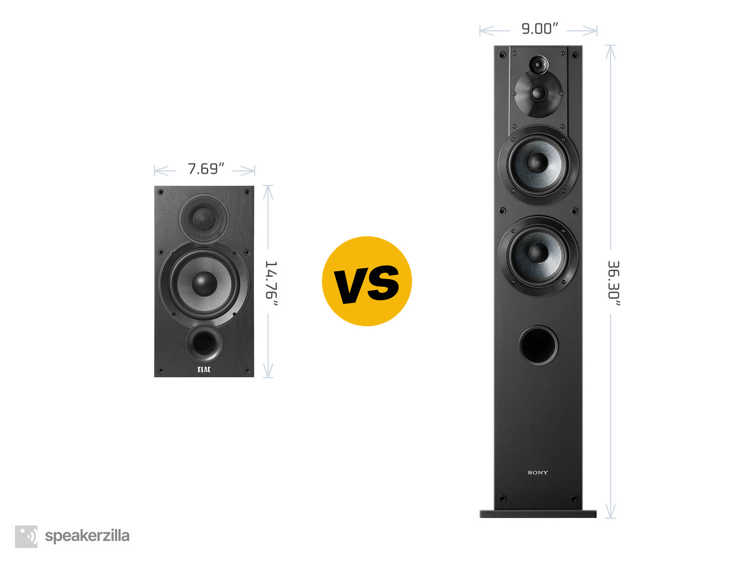 ELAC Debut 2.0 B6.2 Bookshelf Speakers vs. Sony SSCS3 3-Way Tower Speakers