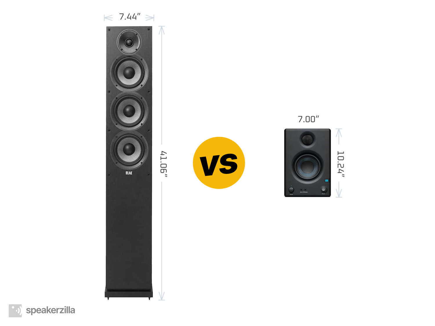 ELAC Debut F5.2 Tower Speaker vs. Presonus Eris E3.5 3.5” Near Field Studio Monitor
