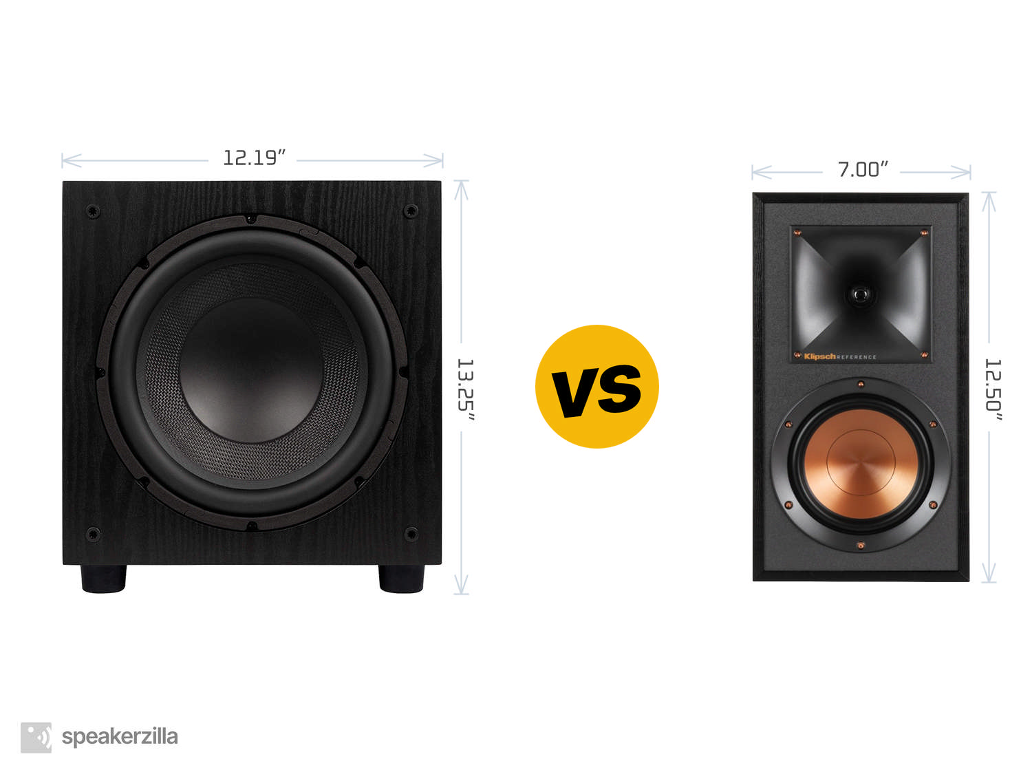 Elac SUB1010 120W 10” Powered Subwoofer vs. Klipsch R-15PM Powered Monitor Speakers