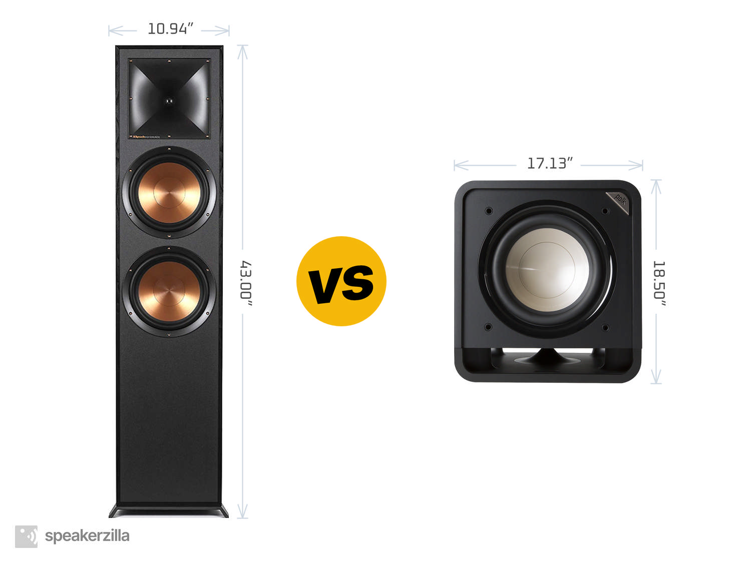 Klipsch Reference R-820F Tower Speakers vs. Polk Audio HTS 12 Powered Subwoofer