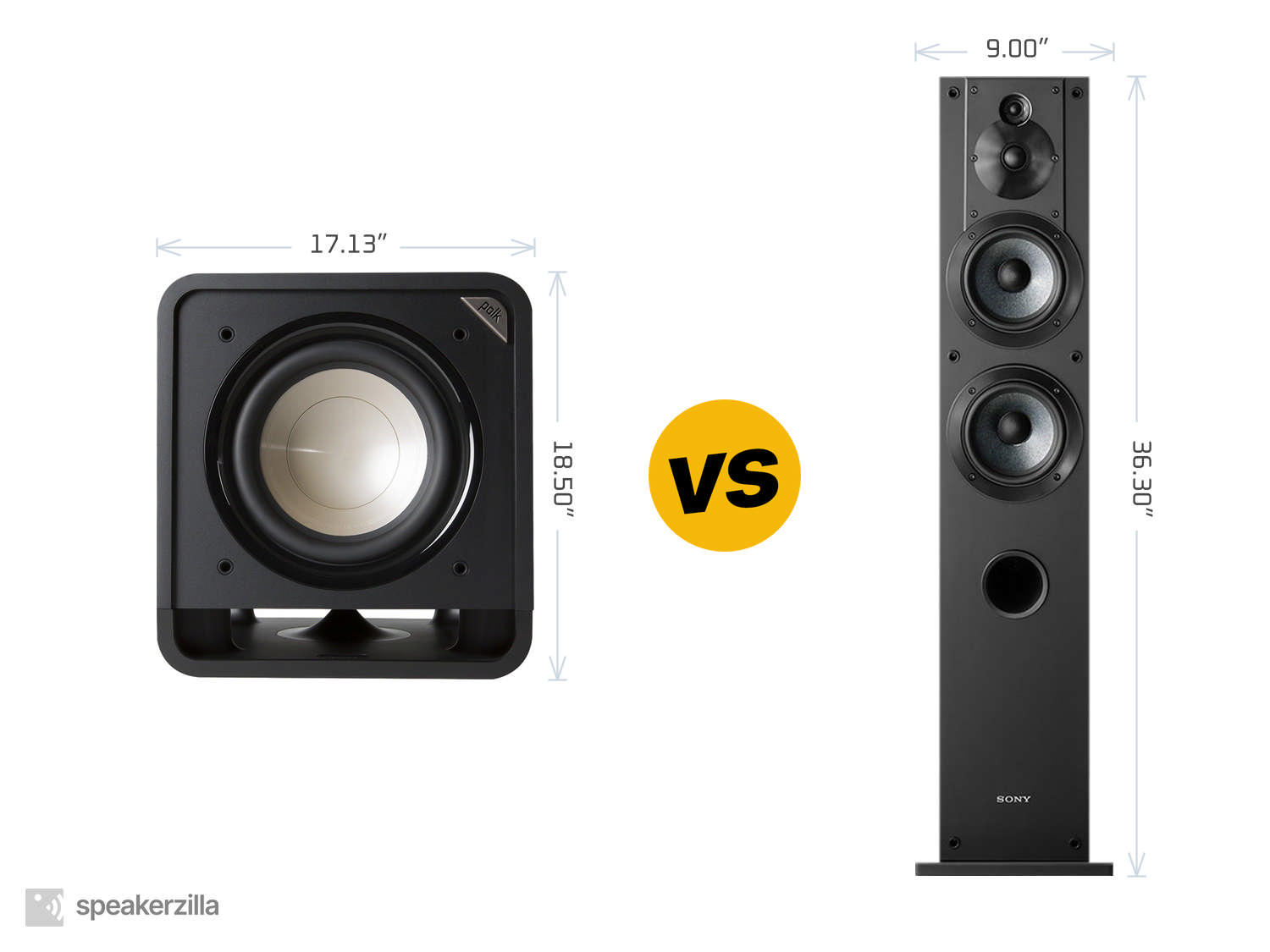 Polk Audio HTS 12 Powered Subwoofer vs. Sony SSCS3 3-Way Tower Speakers