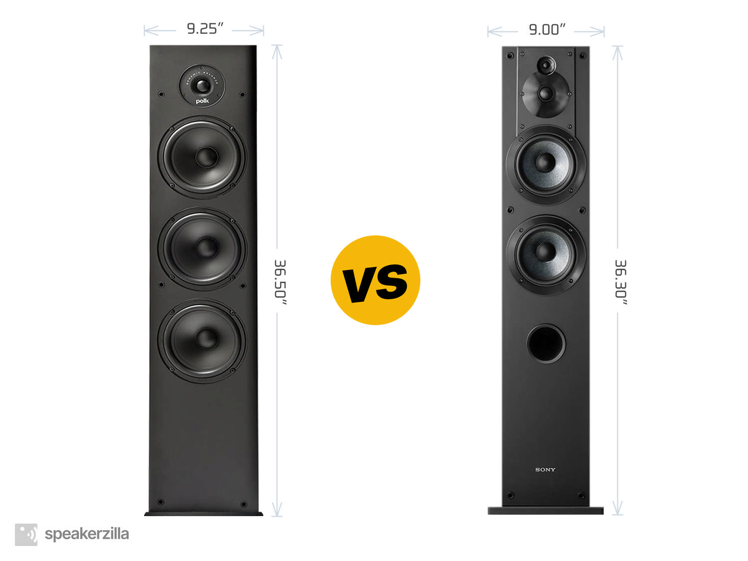 Polk T50 150 Watt Tower Speakers vs. Sony SSCS3 3-Way Tower Speakers