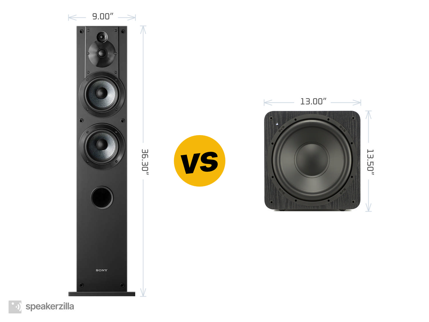 Sony SSCS3 3-Way Tower Speakers vs. SVS SB-1000 Subwoofer